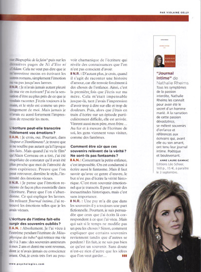 Retouche Article sur Nathalie Rheims